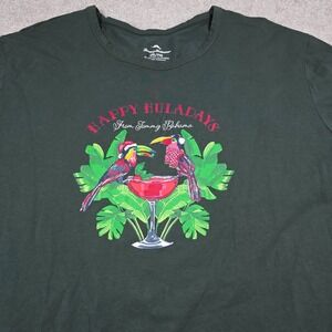 Tommy Bahama Happy Huladays T-Shirt Mens 2XL Green Graphic Stretch Comfort